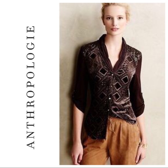 Anthropologie Tops - NEW🌟Anthropologie | velvet burnout blouse by Tiny